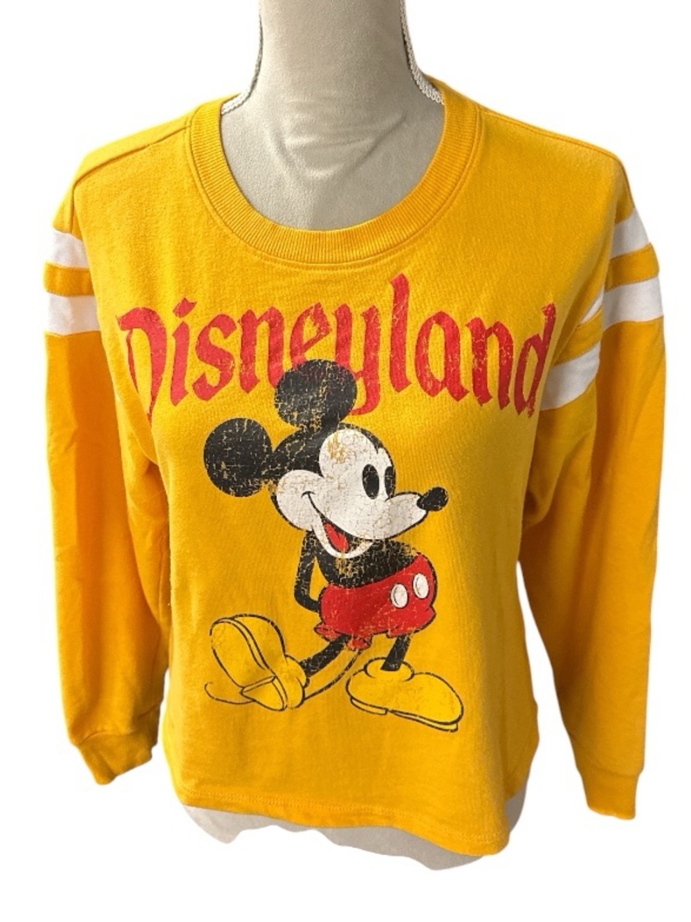 Disney EUC Yellow Mickey Mouse Pullover Sweatshirt